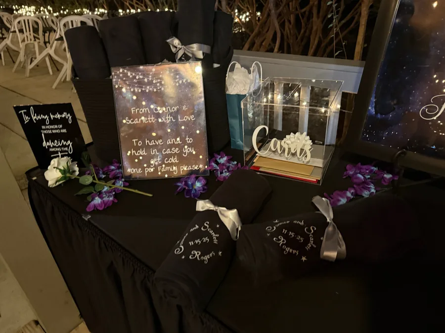 Card and gift table at the reception