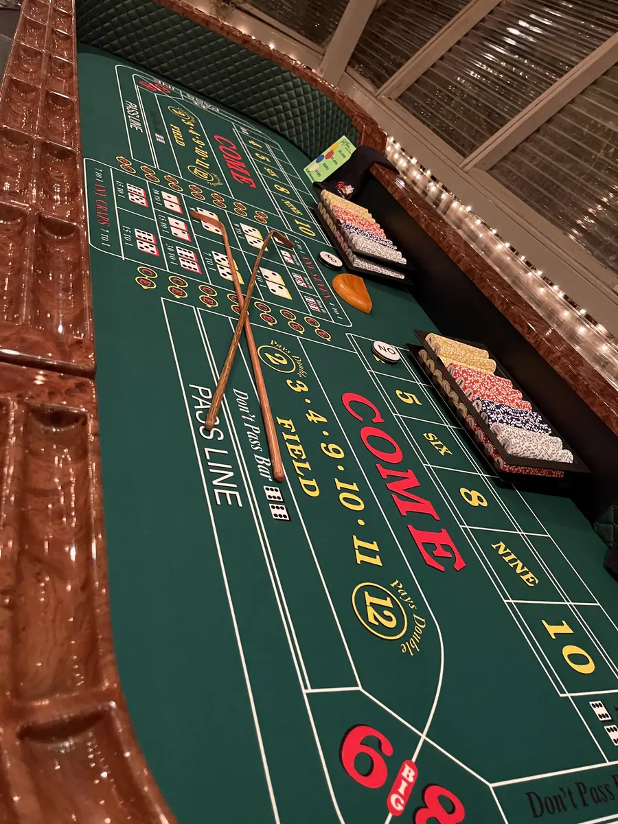 Craps table set for a casino night company party