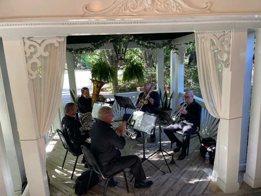 Live band performing under the veranda