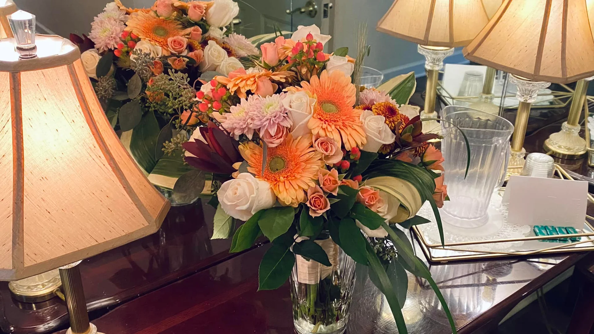 Peach floral arrangement