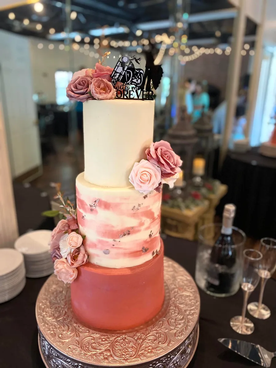 Rose gold wedding cake