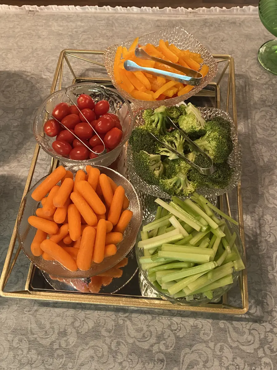 Fresh vegetable crudite display