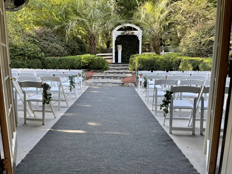 The aisle view from the covered veranda