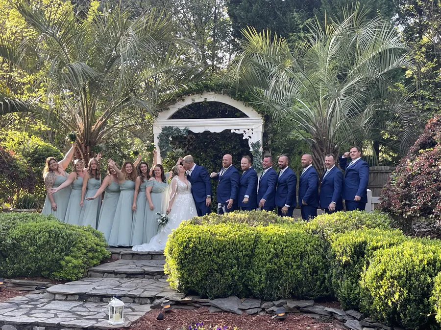 Wedding party celebrating after the ceremony